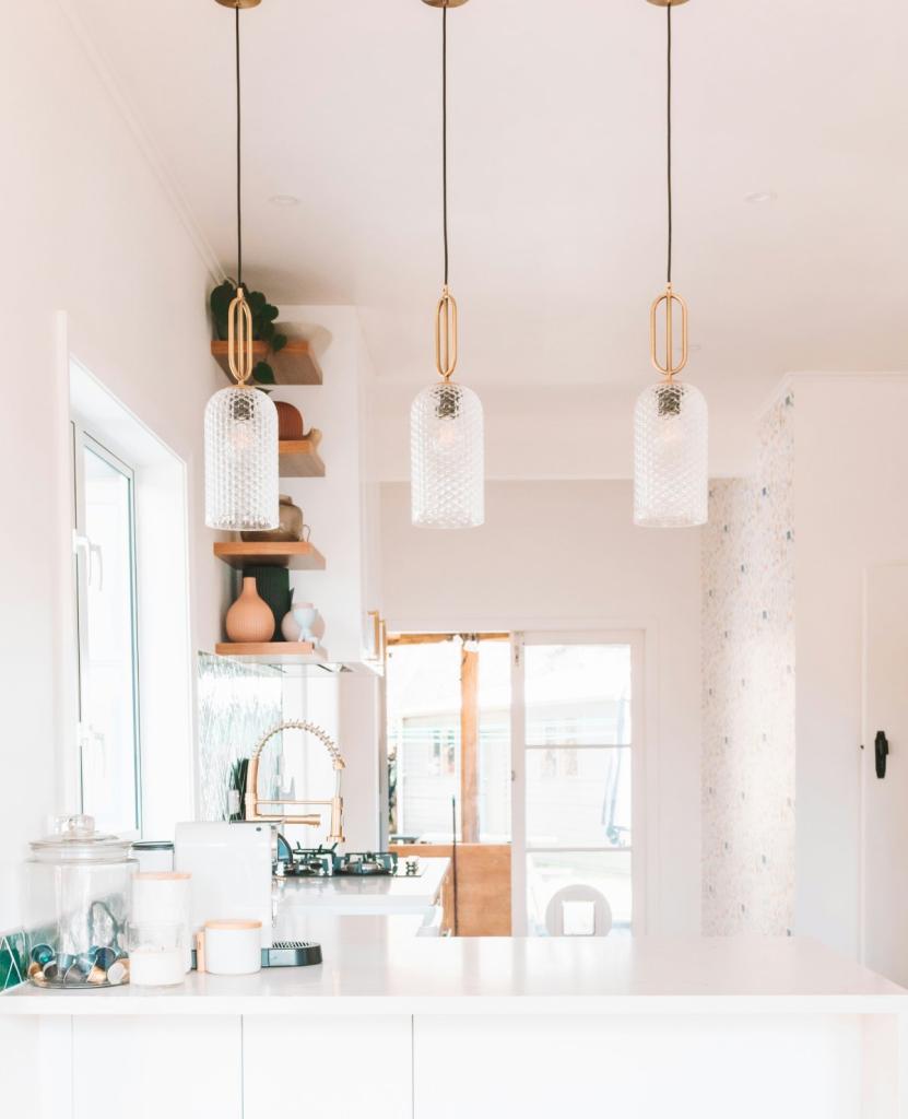 stylish multi-pendant lighting installed in kitchen